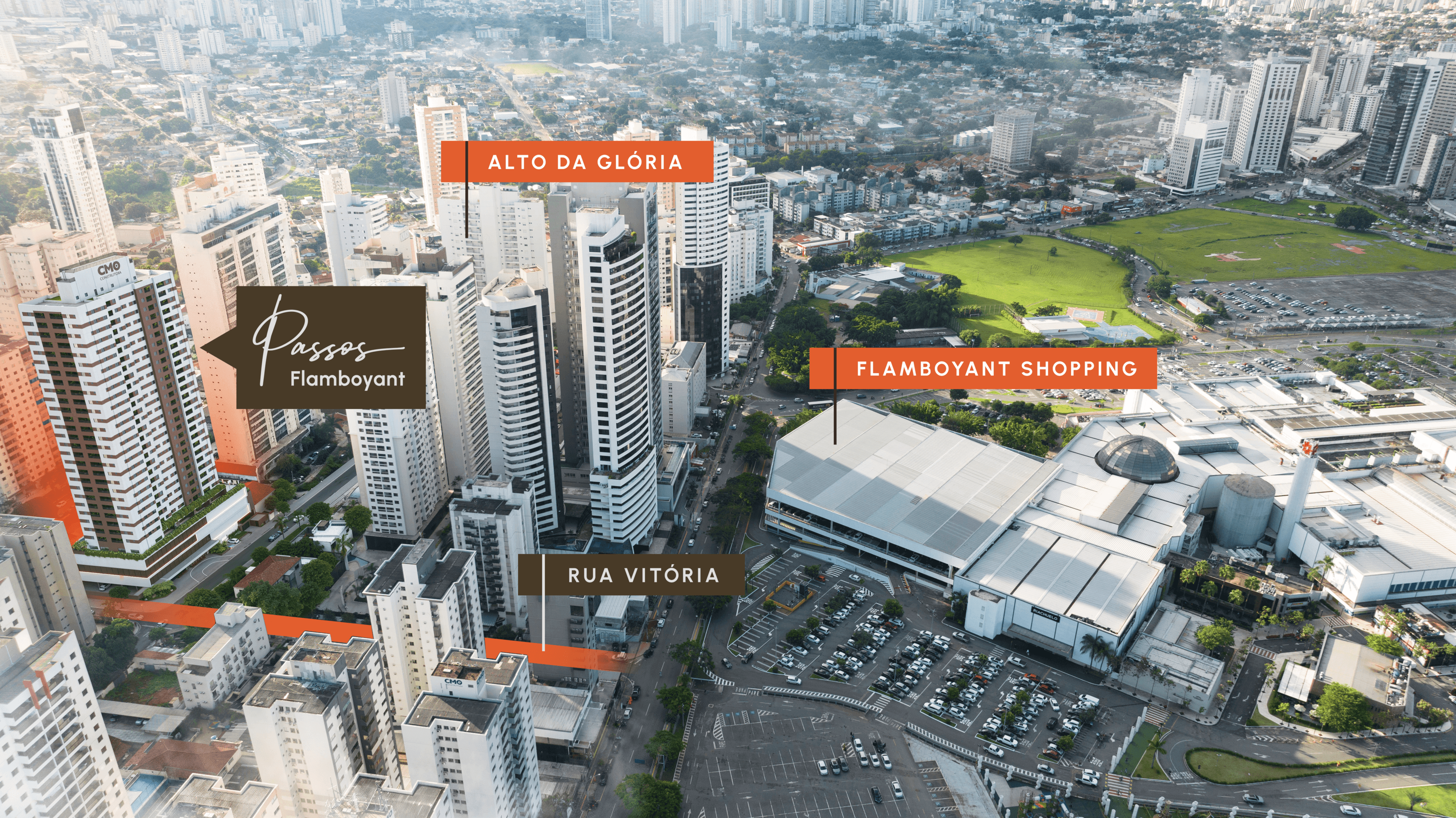 Localização privilegiada a poucos passos do Flamboyant Shopping